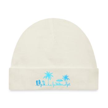 Herzschlag Palme Glas Flipp Flop Sommer Liebhaber - Baby Premium Organic Mütze - Naturweiß - Vorne