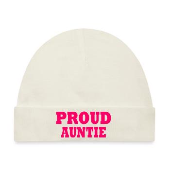 Proud auntie - Baby Premium Organic Mütze - Naturweiß - Vorne