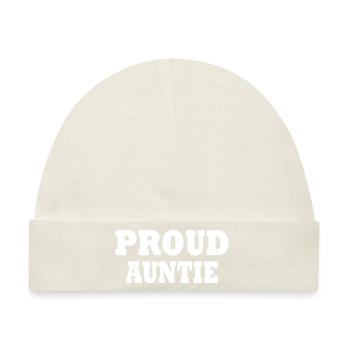 Proud auntie - Baby Premium Organic Mütze - Naturweiß - Vorne