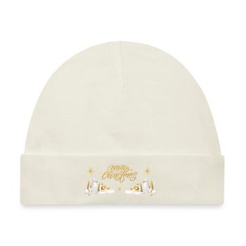 Weihnachten in Gold und Weiß für alle Anlässe - Baby Premium Organic Mütze - Naturweiß - Vorne