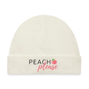 Sommerliches Frucht-Design "Peach Please" - Baby Premium Organic Mütze - Naturweiß - Vorne