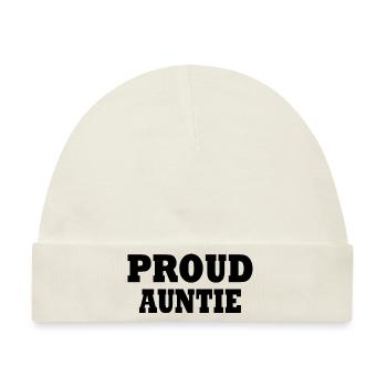 Proud auntie - Baby Premium Organic Mütze - Naturweiß - Vorne