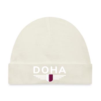 Doha Design – Stilvoll und Einzigartig - Baby Premium Organic Mütze - Naturweiß - Vorne