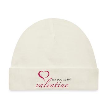 My Dog Is My Valentine - Baby Premium Organic Mütze - Naturweiß - Vorne