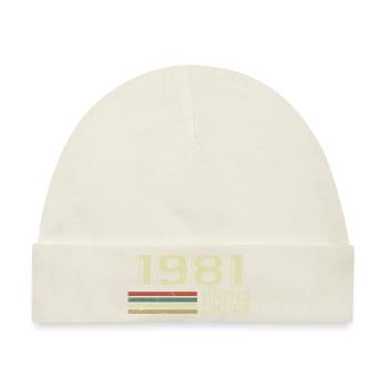 Jahrgang 1981 Geburtstag 1981 Jahrgang 1981 - Baby Premium Organic Mütze - Naturweiß - Vorne