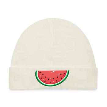 Wassermelone Design Scheibe - Baby Premium Organic Mütze - Naturweiß - Vorne