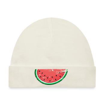 Wassermelone Design Scheibe used - Baby Premium Organic Mütze - Naturweiß - Vorne