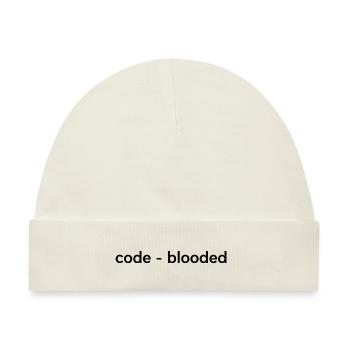 Code Blooded Programming Software Developer Admin - Baby Premium Organic Mütze - Naturweiß - Vorne
