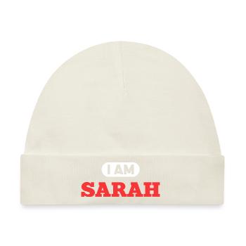 Sarah Name Spruch für stolze Sarah - Baby Premium Organic Mütze - Naturweiß - Vorne