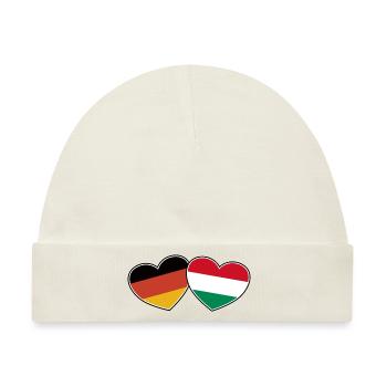 Deutsch Ungarische Freundschaft - Geschenk - Baby Premium Organic Mütze - Naturweiß - Vorne