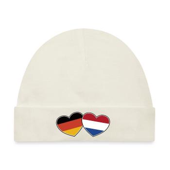 Deutsch Holländische Freundschaft - Geschenk - Baby Premium Organic Mütze - Naturweiß - Vorne