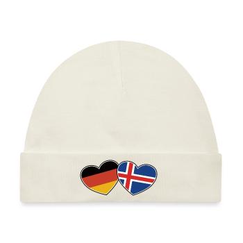 Deutsch Isländische Freundschaft - Geschenk - Baby Premium Organic Mütze - Naturweiß - Vorne