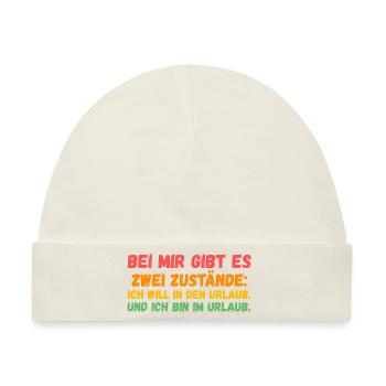 Sommerurlaub Urlauber Urlaub - Baby Premium Organic Mütze - Naturweiß - Vorne