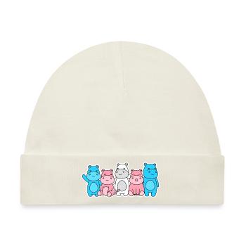Trans Flagge Nilpferd Design für Trans Menschen - Baby Premium Organic Mütze - Naturweiß - Vorne