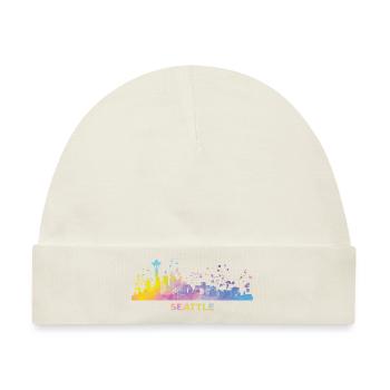 Seattleite Skyline Seattle - Baby Premium Organic Mütze - Naturweiß - Vorne