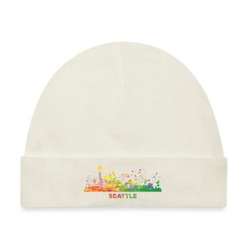 Seattleite Skyline Seattle - Baby Premium Organic Mütze - Naturweiß - Vorne