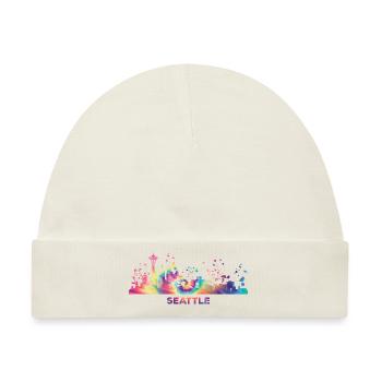 Seattleite Skyline Seattle - Baby Premium Organic Mütze - Naturweiß - Vorne