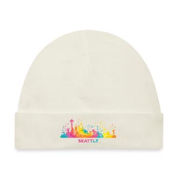 Seattleite Skyline Seattle - Baby Premium Organic Mütze - Naturweiß - Vorne