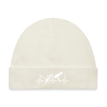 Herzschlag Frisör Salon Schere - Friseur Geschenk - Baby Premium Organic Mütze - Naturweiß - Vorne