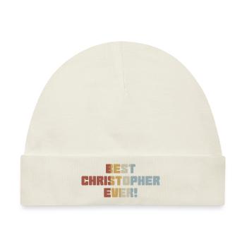 Vornamen Christopher namens Christopher Geschenk - Baby Premium Organic Mütze - Naturweiß - Vorne