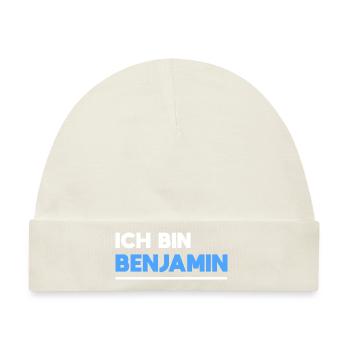 Benjamin Name Spruch für stolze Benjamins - Baby Premium Organic Mütze - Naturweiß - Vorne