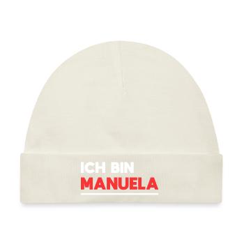 Manuela Name Spruch für stolze Manuelas - Baby Premium Organic Mütze - Naturweiß - Vorne