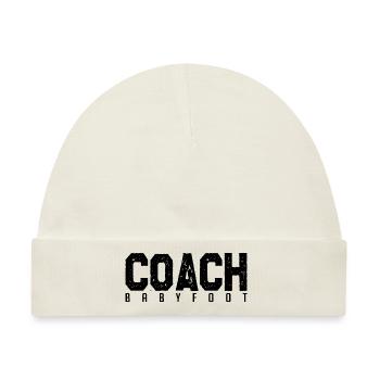 Tischfußballtrainer. Tischfußballtrainer. Trainer. - Baby Premium Organic Mütze - Naturweiß - Vorne