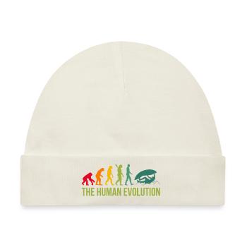 Evolution Graphic Climbing Climber Bouldering Boul - Baby Premium Organic Mütze - Naturweiß - Vorne