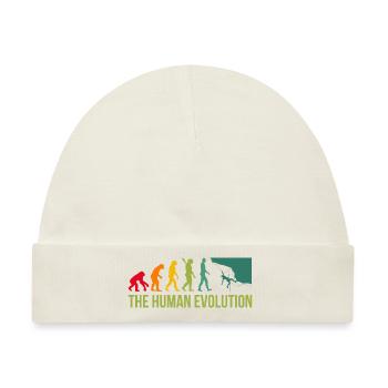 Evolution Graphic Climbing Climber Bouldering Boul - Baby Premium Organic Mütze - Naturweiß - Vorne