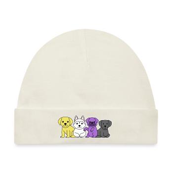 Nichtbinäres Flaggenhund-Design für stolze Enbys - Baby Premium Organic Mütze - Naturweiß - Vorne