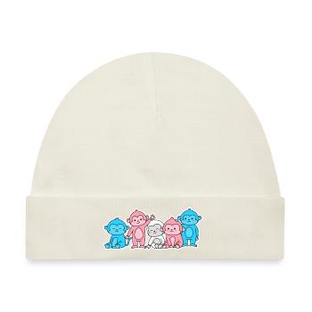 Trans-Flaggen-Affe Design für Trans-Menschen - Baby Premium Organic Mütze - Naturweiß - Vorne