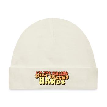 I'm The Sibling That Throw Hands Protective - Baby Premium Organic Mütze - Naturweiß - Vorne