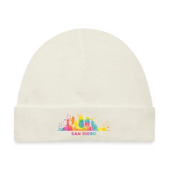 San Diegan Skyline San Diego - Baby Premium Organic Mütze - Naturweiß - Vorne