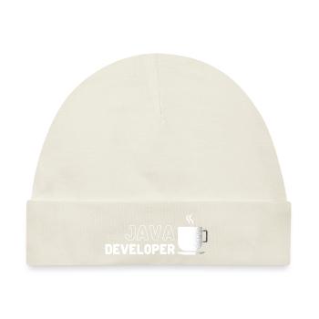 Java Developer Coffee Kaffee - Baby Premium Organic Mütze - Naturweiß - Vorne