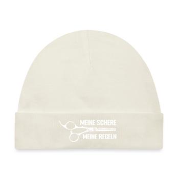 Meine Schere - Meine Regeln Friseur Salon Friseuri - Baby Premium Organic Mütze - Naturweiß - Vorne