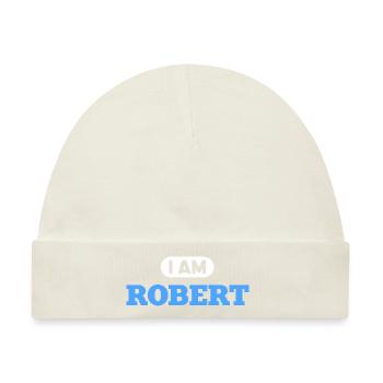 Robert Namenszusatz für stolze Roberts - Baby Premium Organic Mütze - Naturweiß - Vorne