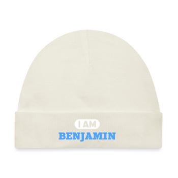 Benjamin Name Spruch für stolze Benjamins - Baby Premium Organic Mütze - Naturweiß - Vorne