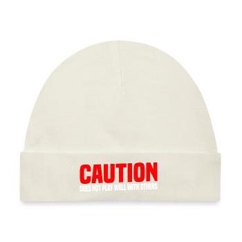 Caution Does Not Play Well With Others 45 - Baby Premium Organic Mütze - Naturweiß - Vorne