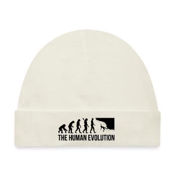 Evolution Graphic Climbing Climber Bouldering Boul - Baby Premium Organic Mütze - Naturweiß - Vorne