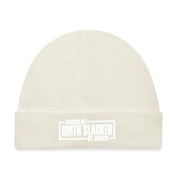 Genius By Birth Slacker By Choice 19 - Baby Premium Organic Mütze - Naturweiß - Vorne