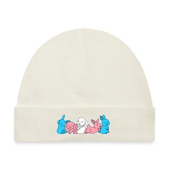 Trans Flagge Kaninchen Design für Trans Menschen - Baby Premium Organic Mütze - Naturweiß - Vorne