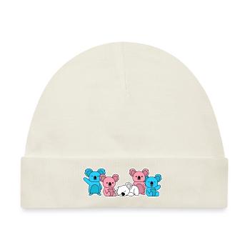 Trans Flagge Koala Design für Trans Menschen - Baby Premium Organic Mütze - Naturweiß - Vorne
