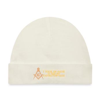 Freimaurer Winkel & Zirkel FREEMASON Prince Hall - Baby Premium Organic Mütze - Naturweiß - Vorne