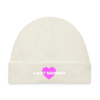 Just Married Hochzeit Herz - Baby Premium Organic Mütze - Naturweiß - Vorne