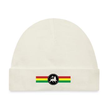 Flagge Rasta Reggae Reggaeton Löwe - Baby Premium Organic Mütze - Naturweiß - Vorne