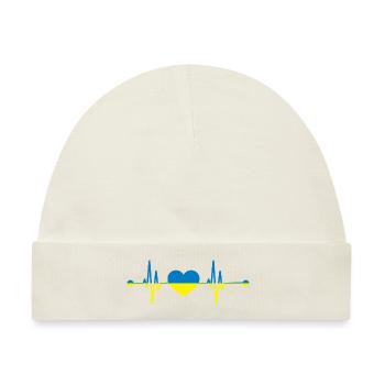 Herzschlag Ukrainer Ukraine - Baby Premium Organic Mütze - Naturweiß - Vorne