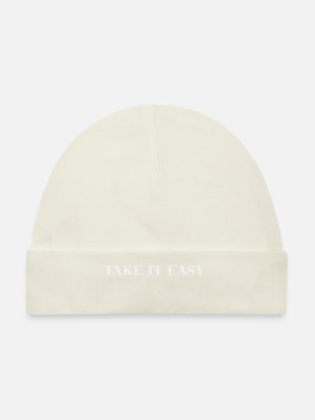 Take it easy Geschenkidee - Baby Premium Organic Mütze - Naturweiß