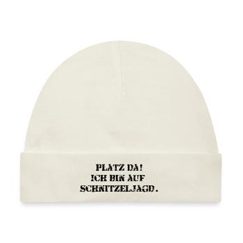 Platz da! Ich bin auf Schnitzeljagd. - Baby Premium Organic Mütze - Naturweiß - Vorne