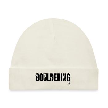 Bouldern Grafik Bergsteiger Felsklettern Boulderin - Baby Premium Organic Mütze - Naturweiß - Vorne