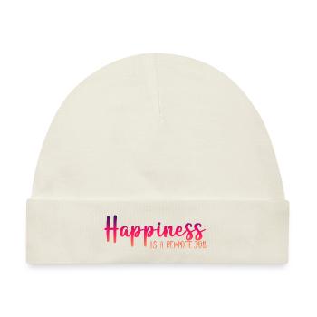 Happiness Is A Remote Job 3 - Baby Premium Organic Mütze - Naturweiß - Vorne